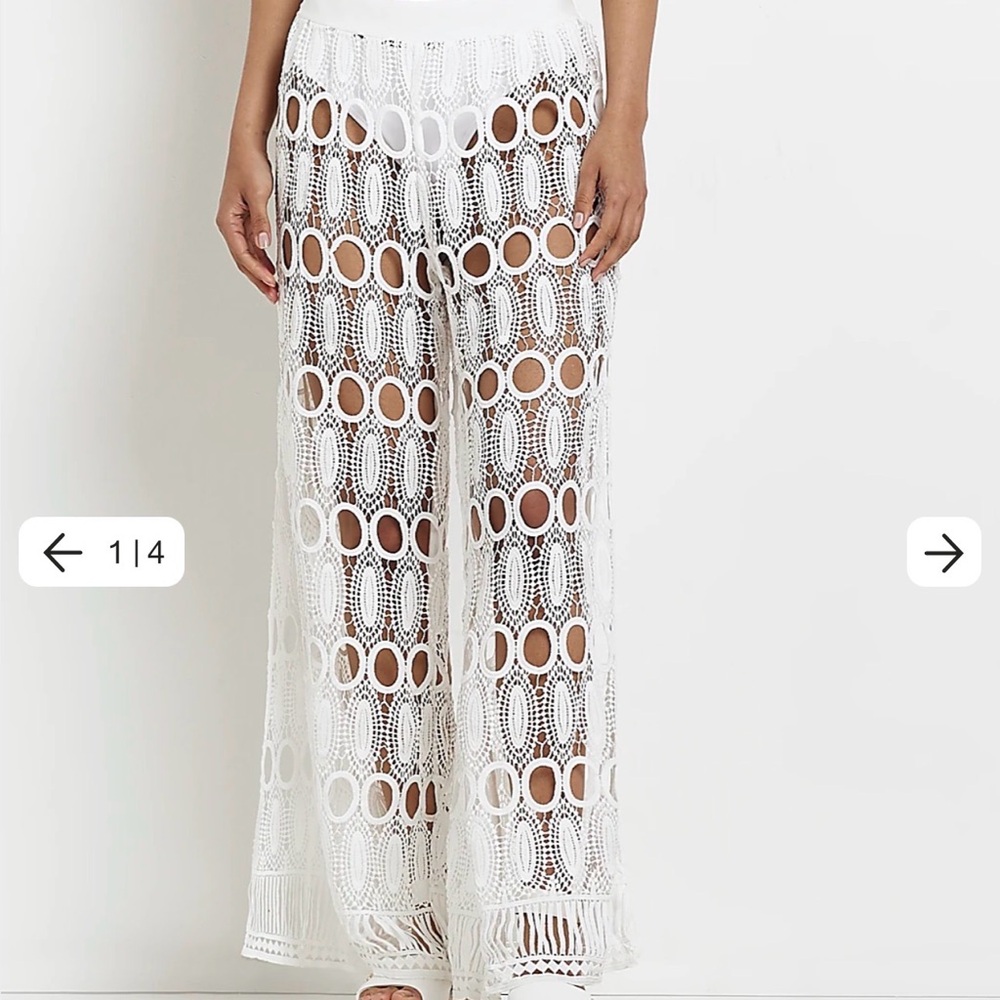 River Island Lace Split Hem Flared Trousers